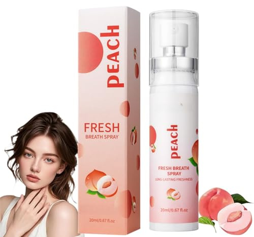 Peach Fruit Oral Breath Spray,Fresh Breath Spray,Mouth Sp-Ray,Bad BRE-Ath Treatment for Adults,Mouth Freshener Sp-Ray,Dry Mo-Uth Relief,Refreshing and Moisturizing,Easy to Carry and Use,Peach Flavor
