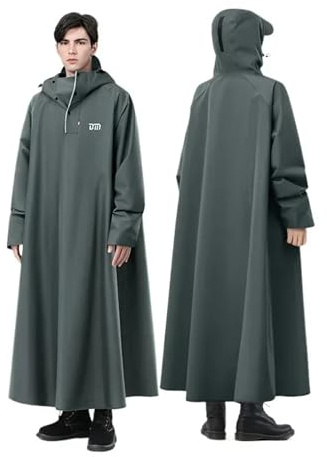 Poncho Pluie ImperméAble Raincoat Plus-Sized Thicken And Lengthen Adult Motorcycle Poncho Rain Gear(Green,XX-Large)