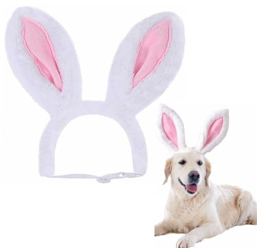 Halloween Dog Bunny Ears Costume Headband, Pet Outfit Accessory Headwear for Easter Christmas Holiday Party (Large)