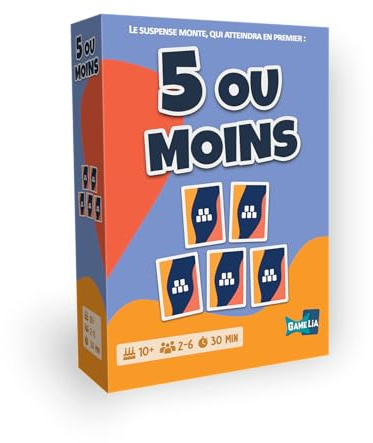 5 ou Moins - Roligt och snabbt brädspel - Familj/Vänner Ambiance - Strategi och vändningar - Kraftkort - Tillgängliga regler - 2 till 6 spelare - 20 min - från 10 år