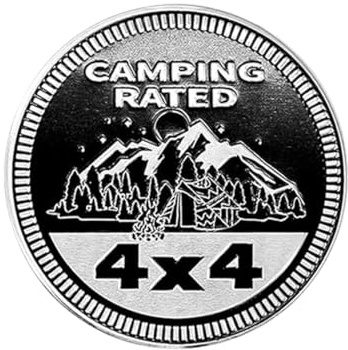 Freiheitsabzeichen Kennzeichnung 4 x 4 3D Metall Auto Aufkleber Emblem runde Außenabzeichen Kompatibel mit Jeep Fahrzeuge LKW SUV Wohnwagen (Freedom Rated)(Camping Rated)