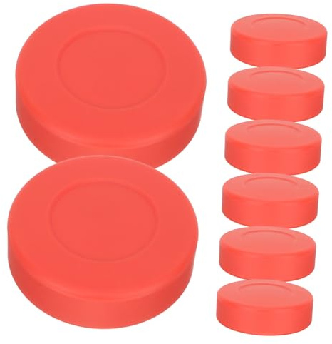 HANABASS 8 Pièces Pucks de Hockey sur Glace Couchage de Hockey pour Les Enfants au Sol Jouets d'exercice PVC Red