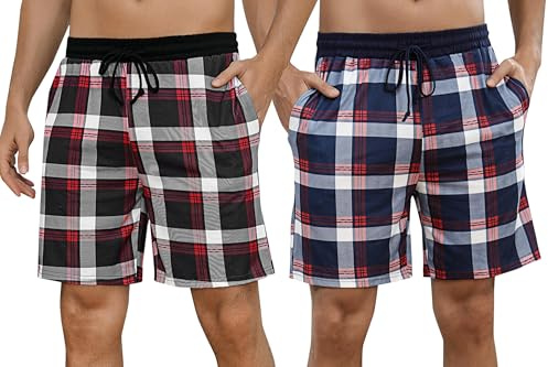 Marvmys Pyjamasbyxor för män med fickor och justerbar dragsko, Stil a+stil