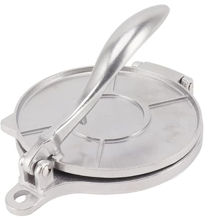 Yechiry Tortilla-Presse, Manuelle Tortilla-Maschine aus Aluminiumlegierung für die Herstellung von Pizzakuchen, mit Multifunktionalem Design für Chinesische Kuchen und Gebäck (16 cm Silber)