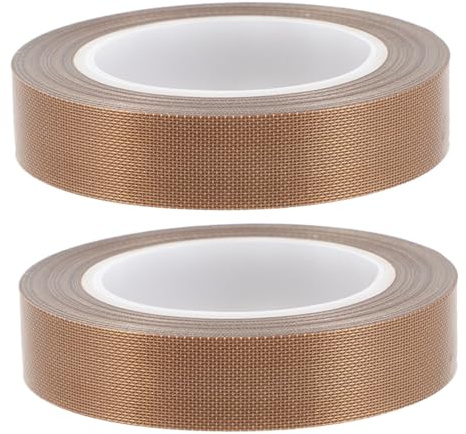 DEARMAMY Cinta de Ptfe para Selladora al Vacío Cinta de Alta Temperatura 013Mm X 20Mm X 10m 2 Rollos Resistente al Calor y Aislante Térmico para Máquinas de Sellado