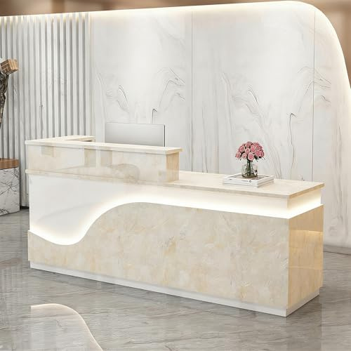 yurstcggh Empfangstheke mit abschließbarer Schublade und Schrank,Empfangstisch Supermarkt Store Beauty Salon Friseur Kassentheke Büromöbel Laden-Theke Rezeptionsmöbe 160×60×100cm