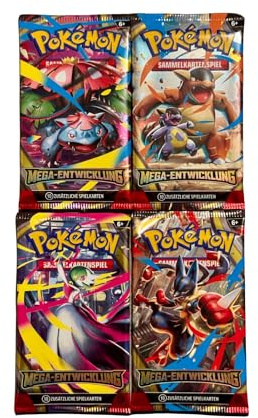 Pokemon Mega Entwicklungen 4 Booster Packs & PackHunter Toploader - Deutsch - Sammelkartenspiel