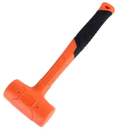Aolidsive Rubber Mallet Hammer, 2lb Heavy Duty Multi Purpose Tool with Hard Skin Design, Black Rubber Head for Professional and Home Installation Work