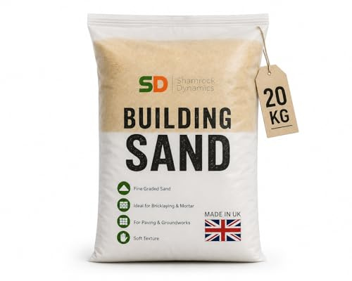 Yellow Building Sand 20kg – Fine Graded Soft Construction Sand for Bricklaying, Paving, Mortar, Pointing & General Landscaping (1x Bag 20 Kg)