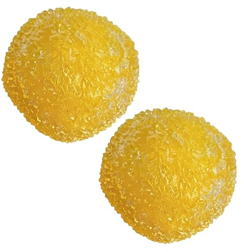 2PCS Palla Antistress Croccante, Squish Giocattolo Sensoriale Modellabile a Sollievo dallo Stess per Bambini Adulti, Palla Antistress Modellabile Gialla