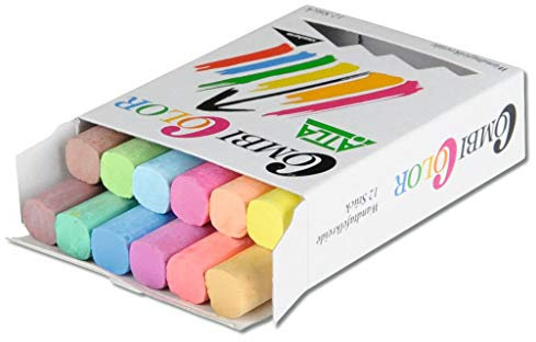 Wiemann Lehrmittel Tafelkreide bunt in Faltschachtel, 12 Stück, staubfrei (12 Farben)