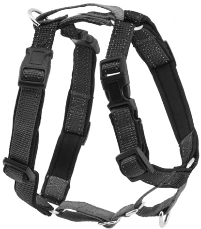 PetSafe 3-in-1 - Arnés Pectoral para Perros con Enganche Frontal - para Paseos Controlados - Negro - S