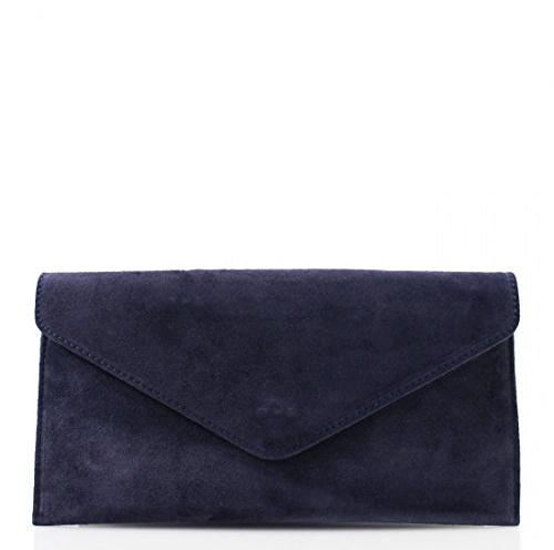 clicktostyle Women Real Italian Suede Leather Fancy Clutch Party Prom Bags With Chain Straps