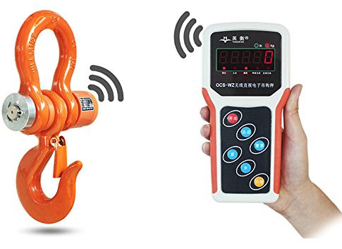 Hanchen 2T/2000kg Kranwaage Kabellose digitale elektronische Hängewaage mit kabelloser Handmessgerät Direktdruckfunktion Overhead Industrial Wiegen