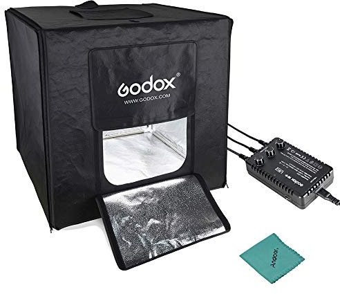 Godox LST80 - Mini boîte à lumière LED pour studio photo - 80 x 80 x 80 cm - Avec 3 LED - 5800 carats - IRC 96 + puissance 60 W - Pour macro et produit photographique