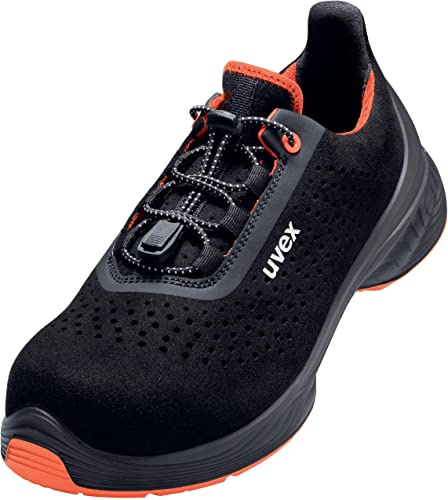 Uvex Unisex 1 G2 låg perforerad sko S1 SRC W11, Svart orange - 38 EU
