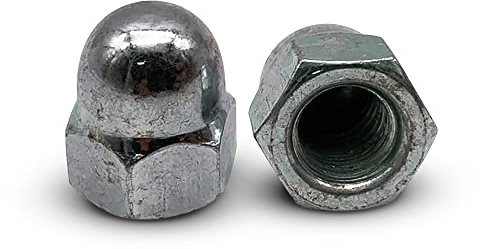 DOJA INDUSTRIAL | Écrou Borgne M6 | Ecrou à Chape Hexagonal | Matériau: Acier Zingué | 25 Pièces | Filetage Intérieur Métrique | pour Construction en Acier, en Bois, Mécanique entre autres