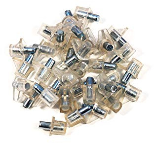 100 Stücke Regalbodenträger Bodenträger transparent Träger Kunststoff mit Stahlstift 5mm