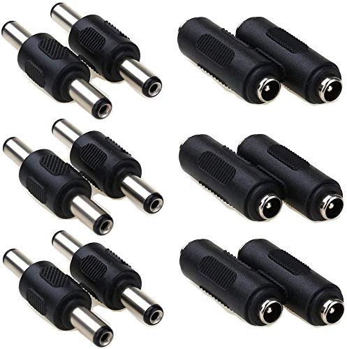RUNCCI-YUN 12pcs 5,5 x 2,1 mm DC Strom Kupplung，Männlich Zum Männlich ，Dc Hohlstecker 5,5 x 2,1 Weiblich Zum Weiblich， für CCTV Kamera Auto Monitor
