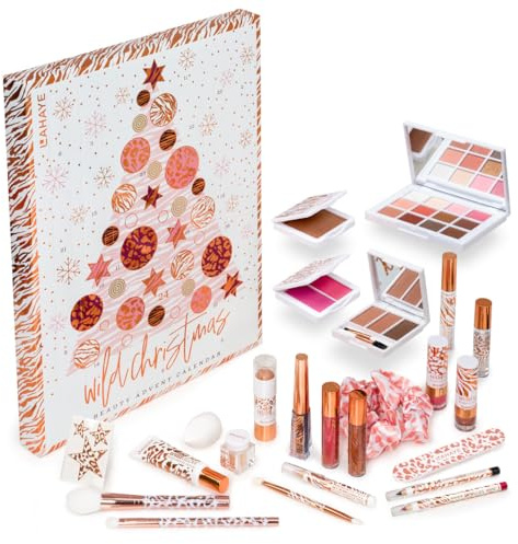 Beauty Adventskalender 2025 WILD X-MAS – Weihnachtskalender für Frauen, Teenager | 24 luxuriöse Make-Up Überraschungen | Warenwert über 100 € | Vegan & tierversuchsfrei | Limitierte Edition von LAHAYE