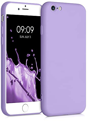 kwmobile Hülle kompatibel mit Apple iPhone 6 / 6S Hülle - gummierte TPU Silikon Handyhülle - Schutzhülle für kabelloses Laden - Case in Veilchen Lila