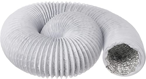 Ø 125mm / 3m PVC Aluminium Flexible Ducting - White Ventilation Duct Hose for Tumble Dryer, Cooker Hood, Extractor Fan, Air Conditioner