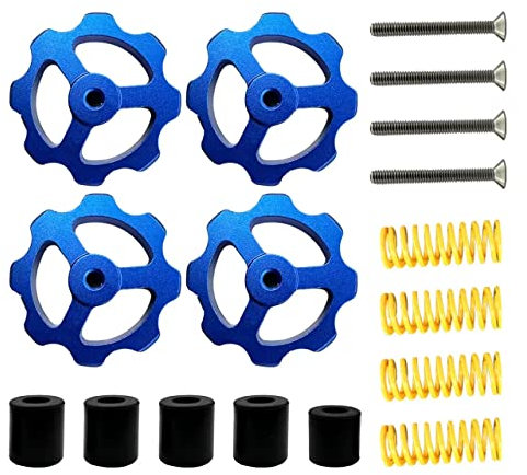 AJOYIB 3D Drucker Nivellierkit 4Stk Metall Nivelliermuttern + 5Stk Silikon Nivellierhalterung + 4Stk Hot Bed Federn + 4Stk M4*35 Schrauben für Ender 3 Ender 5 CR 10 Serie
