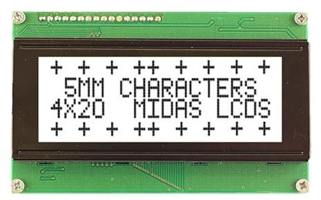 LCD-Modul, 20 x 4, COB, 4,75 mm, FSTN, alphanumerische LCD-Displays, MC42005A6W-FPTLWS-V2