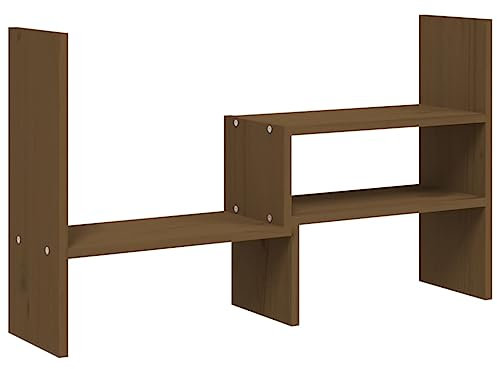 vidaXL Monitorständer Schreibtischaufsatz Monitorerhöhung Bildschirm Aufsatz Bildschirmerhöhung Bildschirmständer Honigbraun (39-72) x17x43cm Massivholz Kiefer