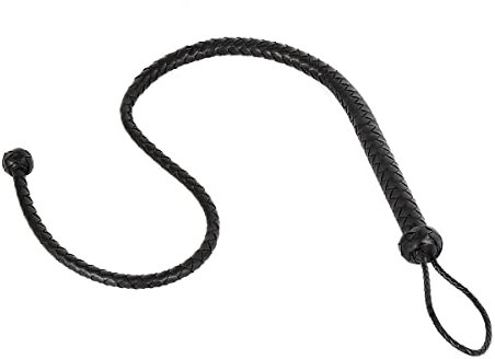 chenyesun Cravache de Cheval Cravache d'Équitation en Faux Cuir Noir Flogger Fouet d'Équitation Plaisir pour Couple