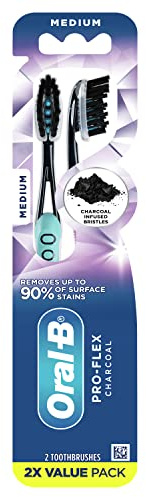 Oral-B, Pro-Flex Charcoal Manual Toothbrush - Medium, 2 Count