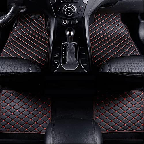 Auto Fußmatten Maßgeschneidert für Chevrolet Malibu 2012-2015,PU Leder Autoteppich Allwetter wasserdichte rutschfeste Abriebfest mit Aufbewahrungstasche Innere Zubehör (LHD),C/BlackRed