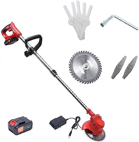 Cortacésped inalámbrico, cortacésped de Mano con Cuchilla de 3 Estilos, cortacésped portátil pequeño eléctrico de 24V, Cabezal de máquina Ajustable, desbrozadora de jardín