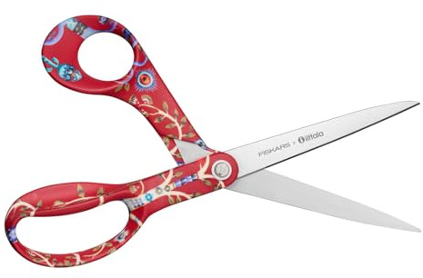 Fiskars X Iittala Schere mit Taika-Design, Rechtshändig, Länge 21 cm | Klingen aus rostfreiem Stahl, Taika rot, 1071491