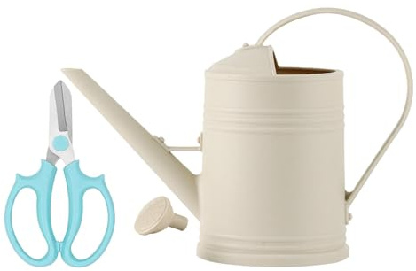 Milageto Regadera de 2L, Herramienta de jardinería, Boquilla extraíble, regadera Moderna de Boca Ancha, fácil de Usar para Plantas de Interior y Exterior, Beige