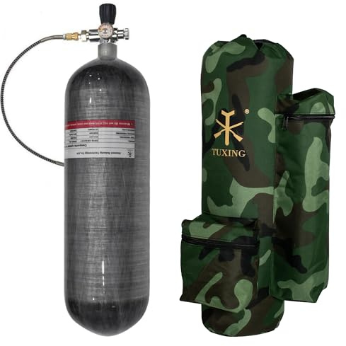 TUXING 4500psi Carbon Fiber Air Tank 6,8 l Diving Scuba med bärväska, PCP paintball tryckluftssystem med ventil regulator manometer för PCP luftgevär