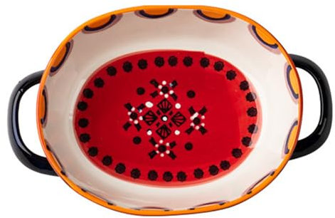 SSWH Platos de Cacerola para Horno, Bandeja de Horno Rectangular de cerámica, Mini gres Rectangular Color Rectangular para Horno para Hornear Mesa Ideal para lasaña,(Size:24.7x15.9x6cm,Color:Red)