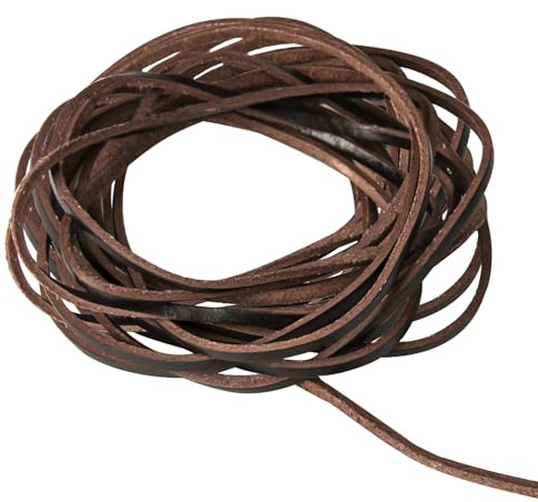 yumcute Genuine Leather Necklace Cord,Leather Cord, Bracelet Making String, Leather String for Leather Shoe Laces, Necklace, DIY Crafts and Jewellery Making 3mm×3m Brown