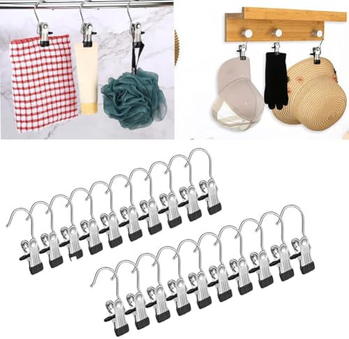 DODOBD 20/40 Pièces Pince a Linge INOX,épingles à Linge,Cintre Pince Pantalon,Cintre Pince Crochets,Cintre Pantalon,Pince Rideau,Pinces à Serviettes pour Chaussures,Serviette,Chaussettes