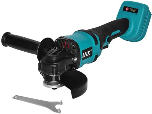 L1NXIXI Akku-Winkelschleifer 125 mm, Akku Flex für Makita 18V Akku, 8500U/min, 3 Geschwindigkeiten, Akku-Schleifer mit Rutschfester Griff, zum Schleifen, Schneiden und Polieren (Ohne Akku)