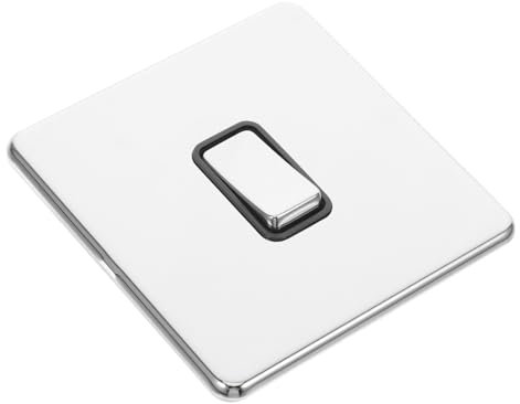 jojofuny À Bascule Acier Inoxydable Brossé Avec Bouton Métal Argenté Pour Intérieur Moderne Compatible Pour Résidentiel Et Commercial
