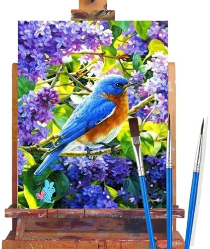 Malen Nach Zahlen Erwachsene Blume,Vogel Malen Nach Zahlen DIY set Handgemalt Ölgemälde,Mit Pinseln und Acrylfarbe,Bastelset Erwachsene Frauen für Geschenke und Home Wand Dekor (Rahmenlos,60x90cm) D41