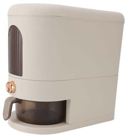 Denash Dispensateur de Riz 5 Kg, Grand Conteneur de Rangement de Riz avec Tasse à Mesurer, Seau de Distributeur de Céréales Ménagers pour L'organisation du Garde-manger de la Cuisine
