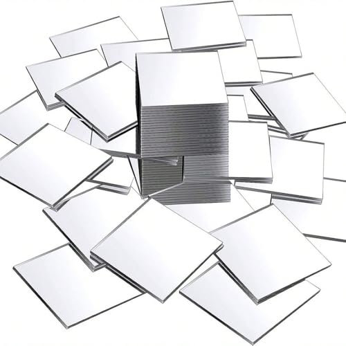 Mirror Tiles Self Adhesive Acrylic, Small Square MirrorTiles(50 Pcs, 5x5CM, Square, Mosaic) Tiny Mirror Stickers for Walls, Bathroom, Bedroom Doors, DIY Home Decor & Creative Craft Projects