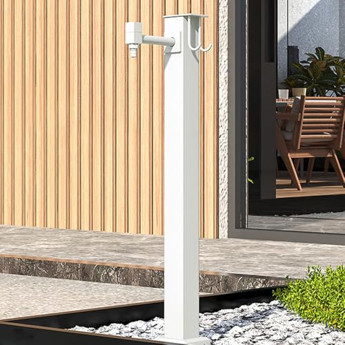 ZATTYDV Fontana Decorativa con Colonna d'Acqua da Giardino in Acciaio Inox per Esterni, Indipendente, da 60 cm, con Rubinetto, Rubinetto da Pavimento, Fontana decorativ