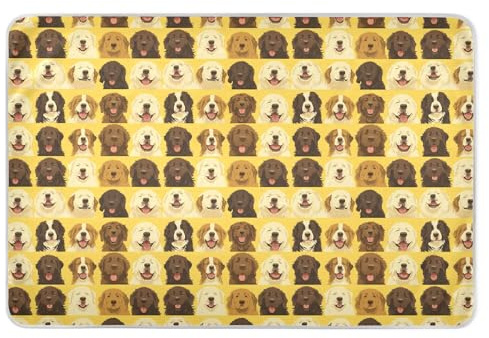 Unique Dogs Face Wickelunterlage, wiederverwendbar, wasserdicht, waschbar, Kinderbett, Matratze, Wickelwiege, Matratze für Säuglinge, 132,1 x 86,4 cm, Gelb