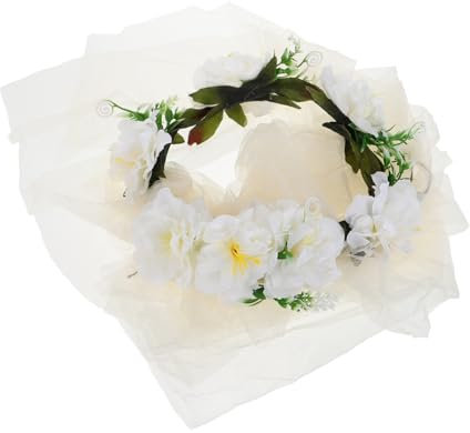VALICLUD Weiße Blumenmädchen Stirnband Girlande Handgefertigte Hochzeit Party Strand Fotoshootings Bräute Kostüm Zubehör