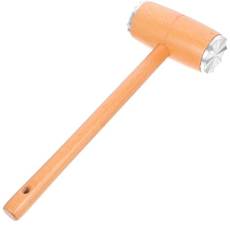 Amosfun Wooden Meat Tenderizer Hammer with Head Meat Mallet Tool for Chicken Pork Steak for Tenderizing and Flattening Reusable Home Cooking Accessory
