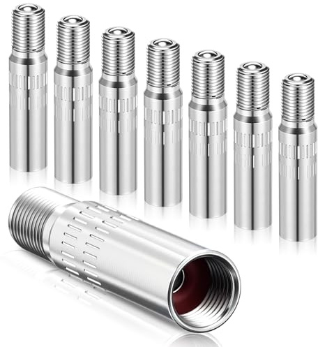 ValueBargain 8PCS Tyre Valve Extension, 3.9cm Valve Extenders, Screw on Plated Universal Wheel Adapter for Car Truck Motorcycle Bike Van Caravan