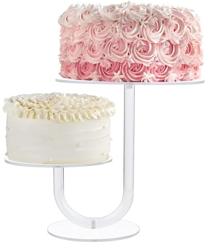 zjhukfmc Base para Tartas De Niveles - Soporte Acrílico para Cupcakes De 2 Niveles para Exhibición De Alimentos | Exhibición De Postres Torre para Cupcakes,para Cumpleaños Aniversarios Baby Shower